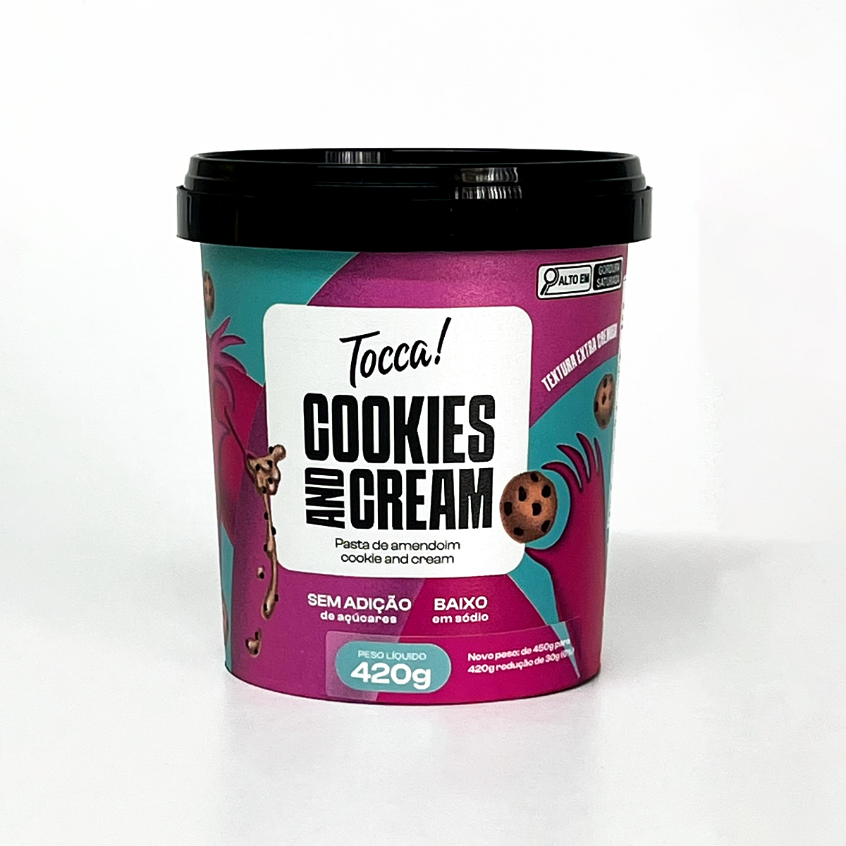 Pasta de Amendoim CookiesCream TOCCA - 420g Pasta de Amendoim CookiesCream TOCCA - 420g