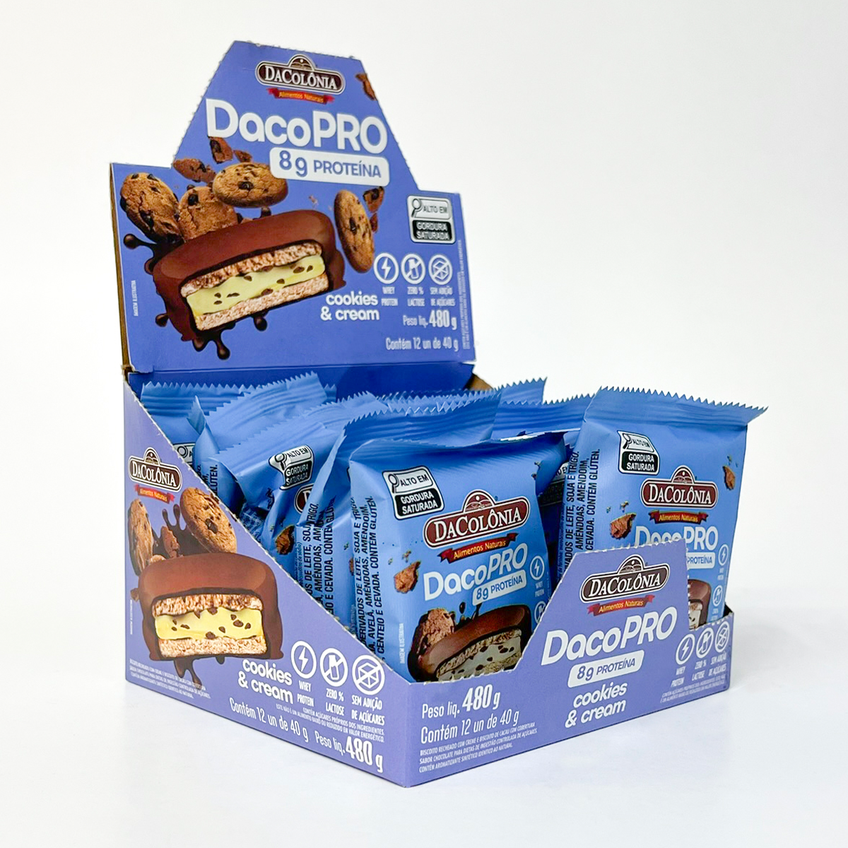Alfajor Protein Cookies & Cream 40g - Dac... Alfajor Protein Cookies & Cream 40g - Dac...