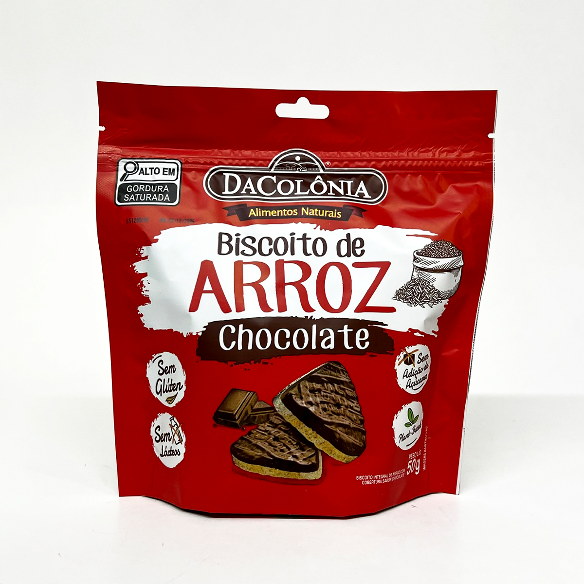 Biscoito de arroz com chocolate zero 50g ... Biscoito de arroz com chocolate zero 50g ...